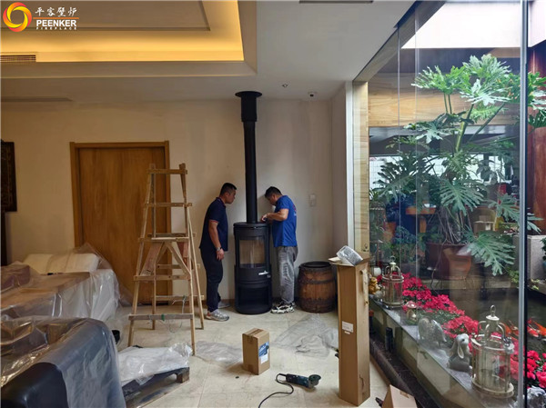 合肥高层顶楼丹麦Morso 7943铸铁火炉安装.jpg